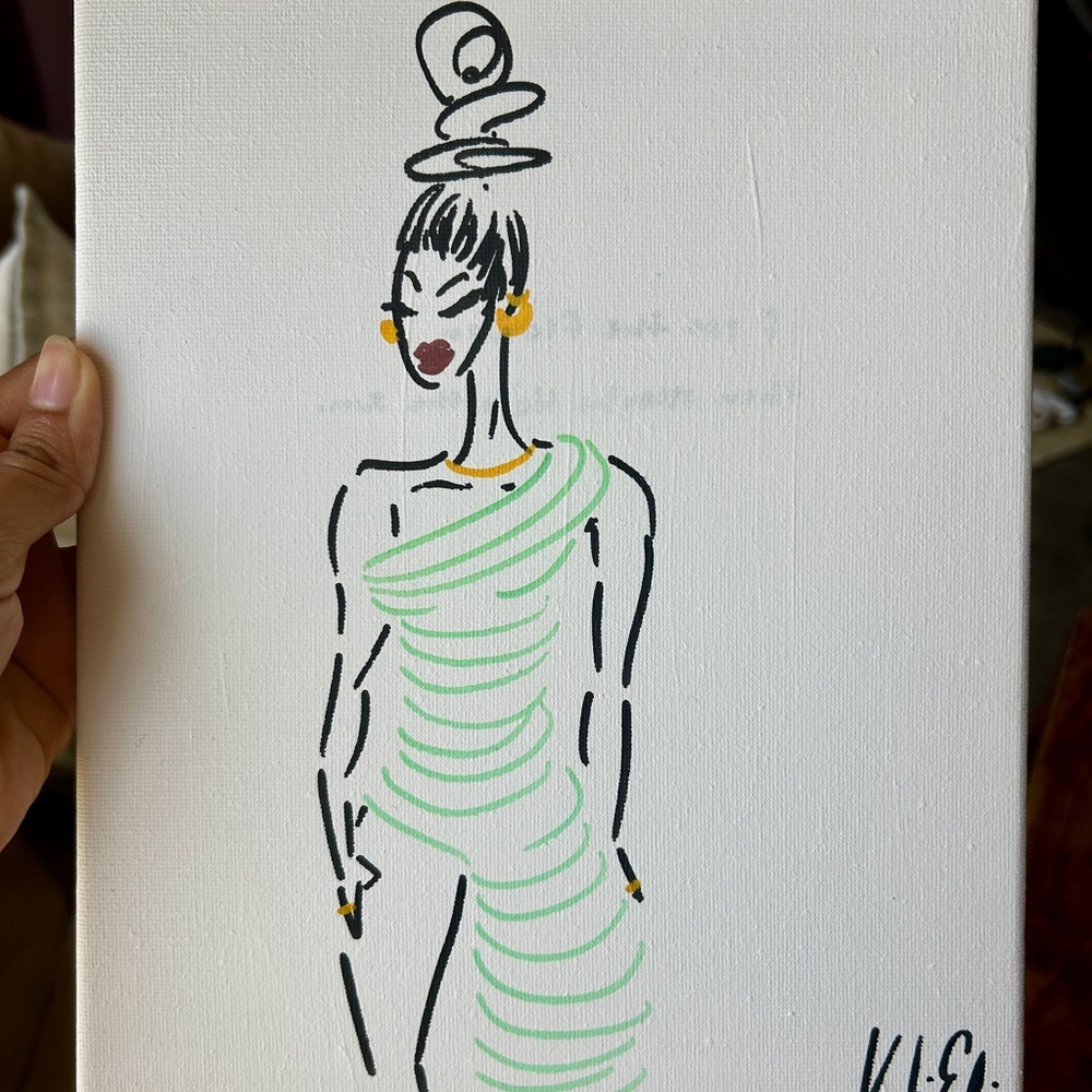 Fashion Croquet Acrylic Pen Artwork